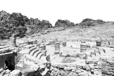  antika sokak tam varlıkları ve sütunlar