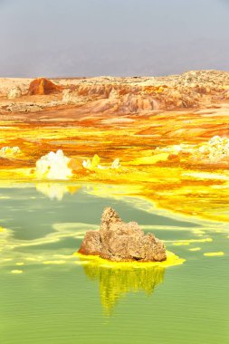 Danakil Etiyopya Afrika'da dallol volkanik depresyon