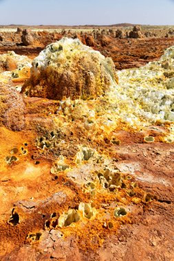 Danakil Etiyopya Afrika'da dallol volkanik depresyon