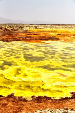 Danakil Etiyopya Afrika'da dallol volkanik depresyon