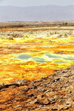 Danakil Etiyopya Afrika'da dallol volkanik depresyon