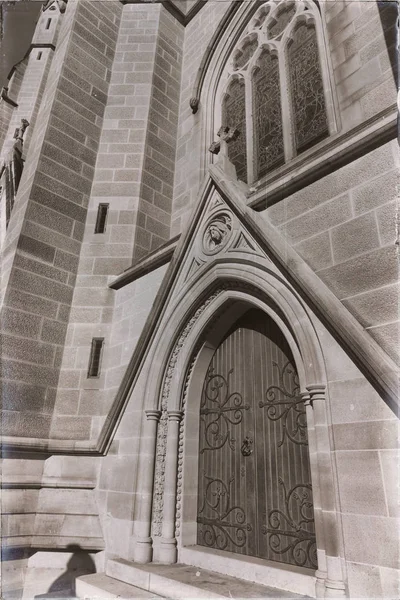 Ausztráliában Sydney Szent Mária Templom Antik Bejárat Vallásos Fogalom — Stock Fotó