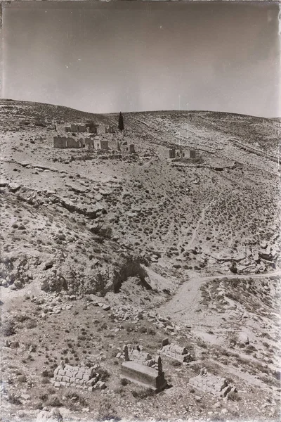 Στο Βουνό Του Eden Ιορδανία Θέα Από Παλαιό Κάστρο — Φωτογραφία Αρχείου