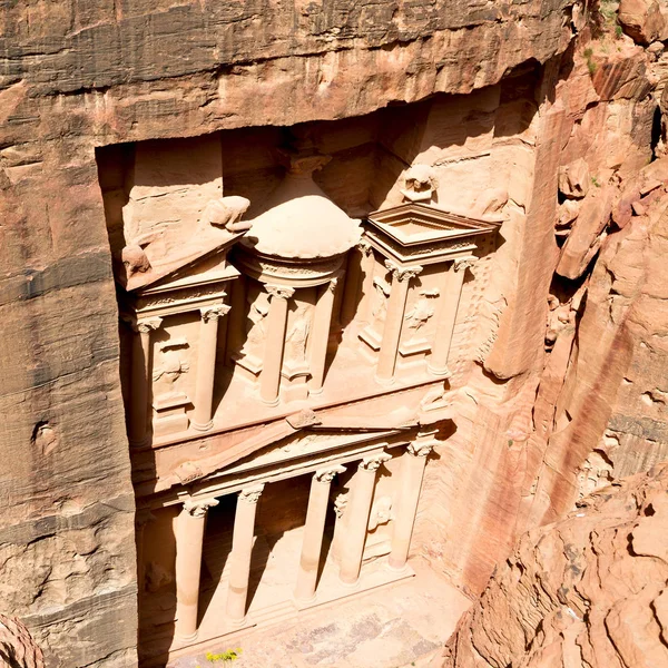 Dall Alto Sito Antico Petra Jordan Bella Meraviglia Del Mondo — Foto Stock