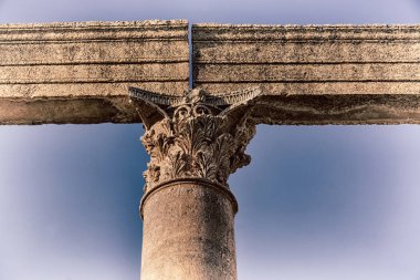 : jerash, jordan antik sütun ve Arkeolojik Sit klasik miras turist için