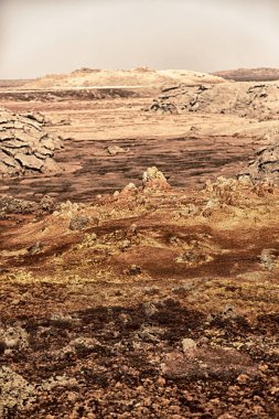 Danakil Etiyopya Afrika'da dallol volkanik depresyon