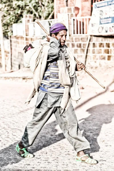 Ethiopia Lalibela Circa January 2018 Неизвестный Человек Идущий Празднование Генной — стоковое фото