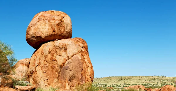 In australia the rocks  of devil  marble — Stock Photo, Image