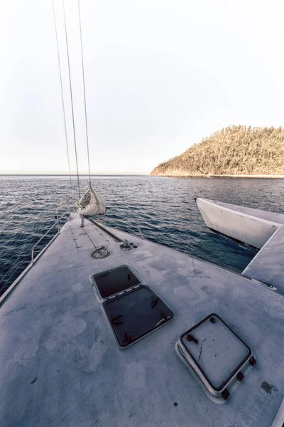 Australië Boot Licht Catamaran Deck Concept Van Sport Ontspannen — Stockfoto