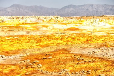 Kükürt valley adlı dallol, Etiyopya, Afrika'nın volkanik depresyon
