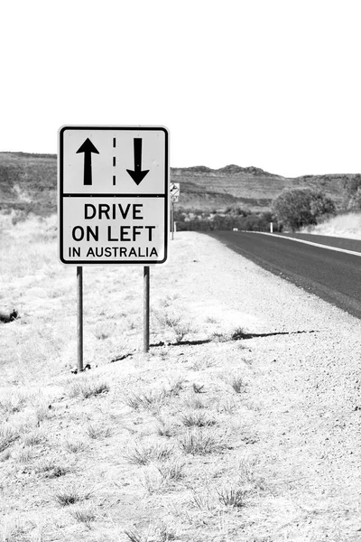 Australia Segno Guida Sinistra Come Concetto Sicurezza — Foto Stock