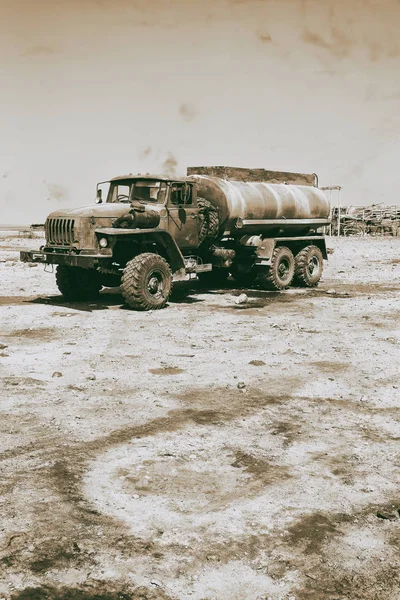 Etiopía Danakil Circa Enero 2018 Camión Militar Identificado Para Agua —  Fotos de Stock