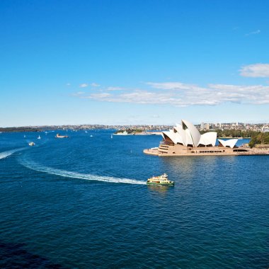 Avustralya'da sydney opera evi koyun ve CIT manzarası