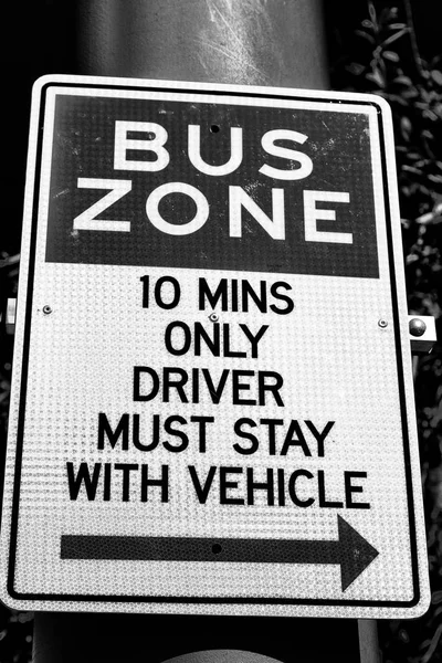 Australii Sygnal Stary Autobus Strefy Instrukcji Koncepcji Bezpieczeństwa — Zdjęcie stockowe