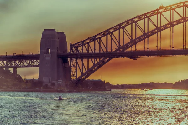 Australia Öböl Sydney Híd Sunrise — Stock Fotó