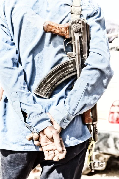 Данакільській Африці Гвинтівка Задня Частина Гвардії Концепція Безпеки Захисту — стокове фото