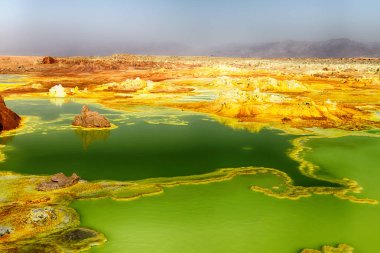 Danakil Etiyopya Afrika'da dallol volkanik depresyon