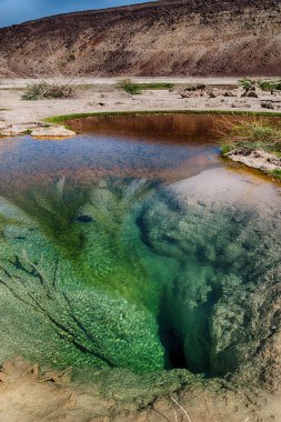 Danakil Etiyopya Afrika'da dallol ve Kutup gazoz volkanik depresyon