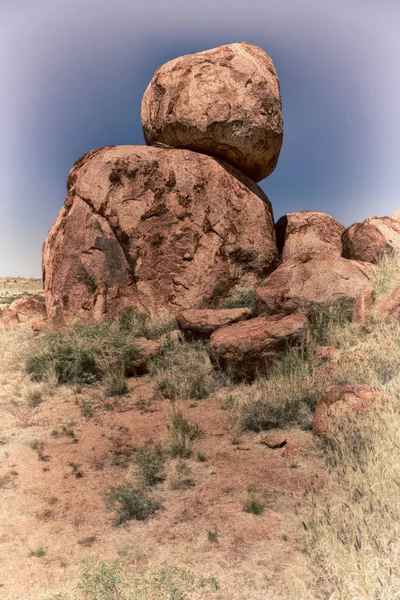 In australia the rocks  of devil  marble — Stock Photo, Image