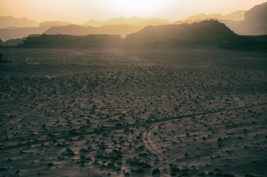 çöl sunrise panoramik sahne ve ışık