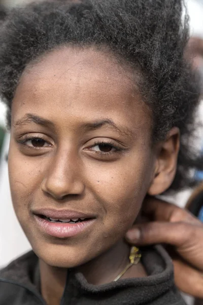 Ethiopie Lalibela Circa Janvier 2018 Jeune Fille Non Identifiée Dans — Photo