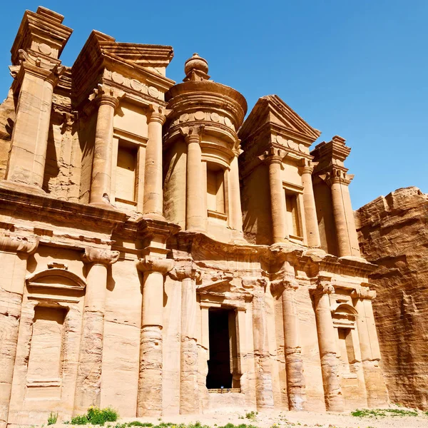 Sitio Antiguo Petra Monasterio Jordania — Foto de Stock