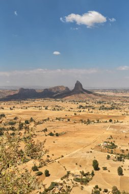 Etiyopya Afrika'da panorama Vadisi Dağ ve gökyüzü