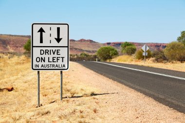 in  australia   the sign of drive on left like  concept of safety clipart