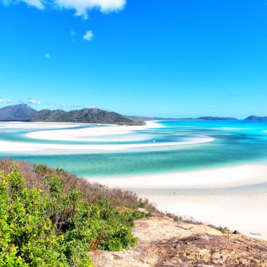 Avustralya plaj Whitsunday Adası cennet kavramı gibi ve rahatla