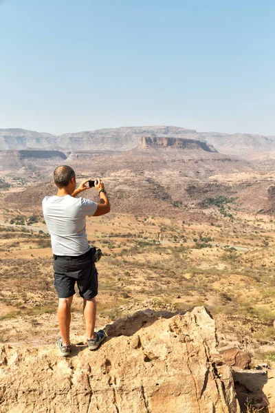 Dağ Tepe Fotoğrafçı Için Etiyopya Afrika Ulusal Park — Stok fotoğraf