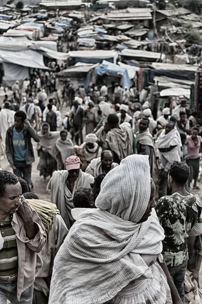 Ethiopië Lalibela Circa Januari 2018 Niet Geïdentificeerde Mensen Markt Tijdens — Stockfoto