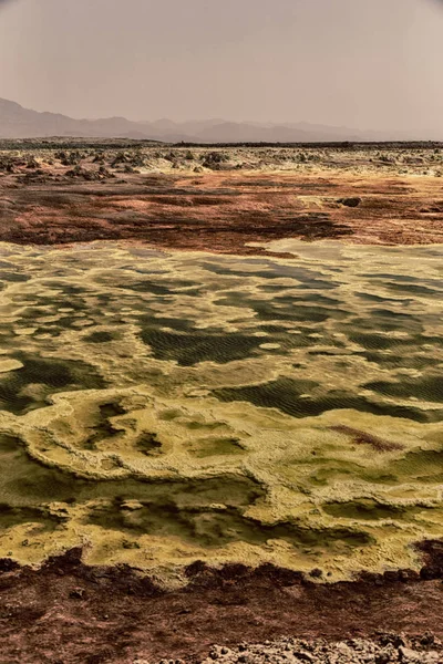 África la depresión volcánica de dallol — Foto de Stock