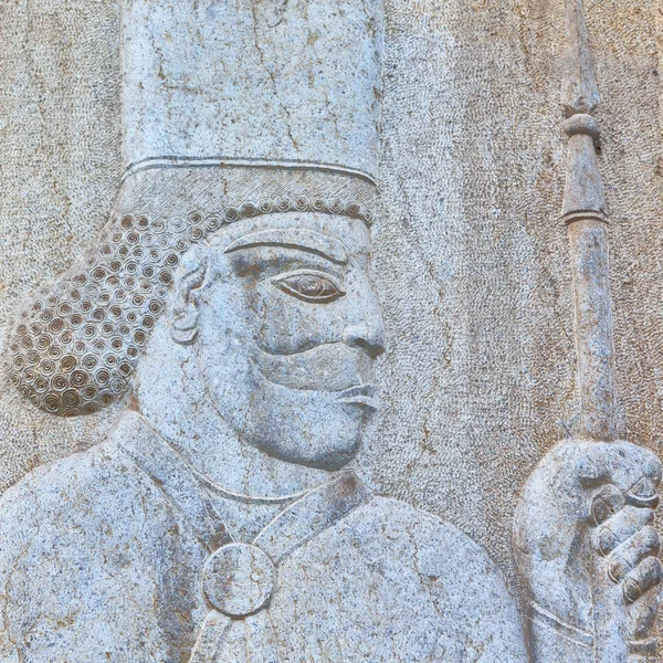 In iran the bas relief of an antique warrior — Stock Image Iran Bas Relief Antique Warrior Royalty Free Stock Photos