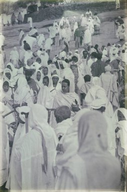 insanlar kutlama Lalibela Etiyopya kalabalıkta