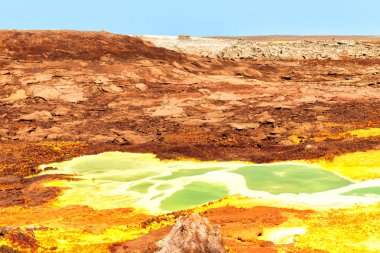  Danakil Etiyopya Afrika volkanik depresyon  