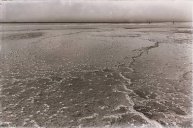Etiyopya Afrika tuz göl günbatımı refleks 