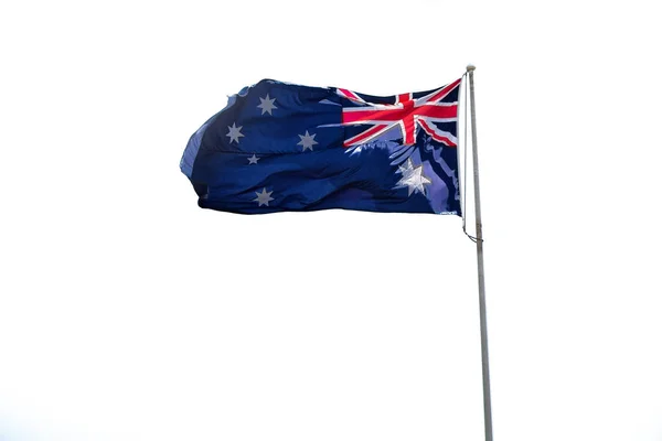 In the clear sky  the waving flag — Stock Photo, Image