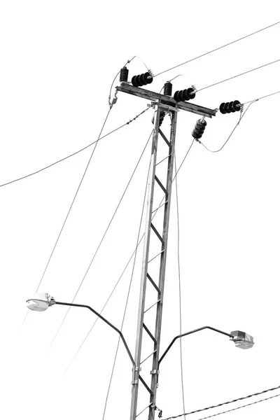オーストラリア晴天空における電柱に電力線の概念で — ストック写真