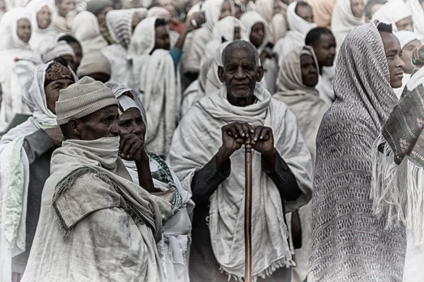 In lalibela ethiopia un uomo nella celebrazione — Foto Stock