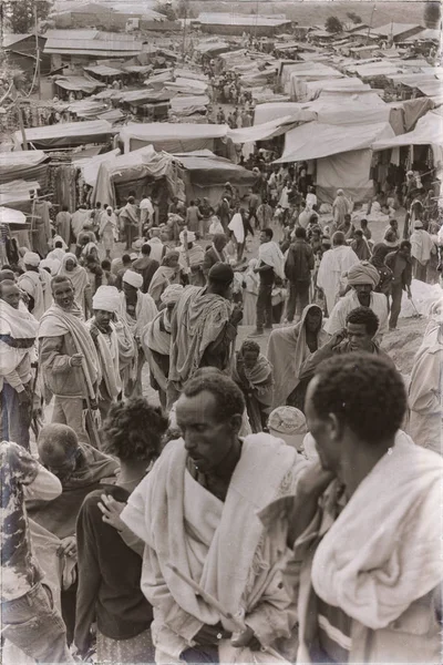 Etiopia Lalibela Circa Gennaio 2018 Persone Non Identificate Sul Mercato — Foto Stock
