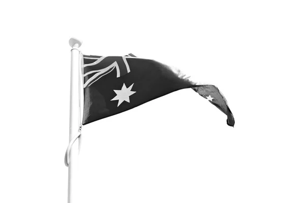In the clear sky  the waving flag — Stock Photo, Image