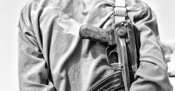 Danakil Ethiopia Africa Rifle Parte Posterior Del Concepto Guardia Seguridad — Foto de Stock