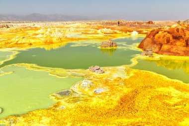 Danakil Etiyopya Afrika'da dallol volkanik depresyon