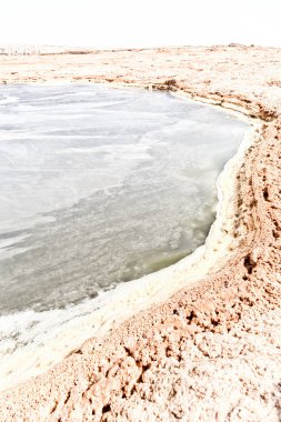 Danakil Etiyopya Afrika'da siyah göl ile kaynar yağ ve ho
