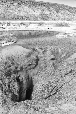 Danakil Etiyopya Afrika'da dallol ve Kutup gazoz volkanik depresyon