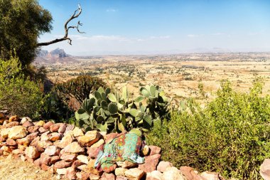 Etiyopya Afrika'da panorama Vadisi Dağ ve gökyüzü