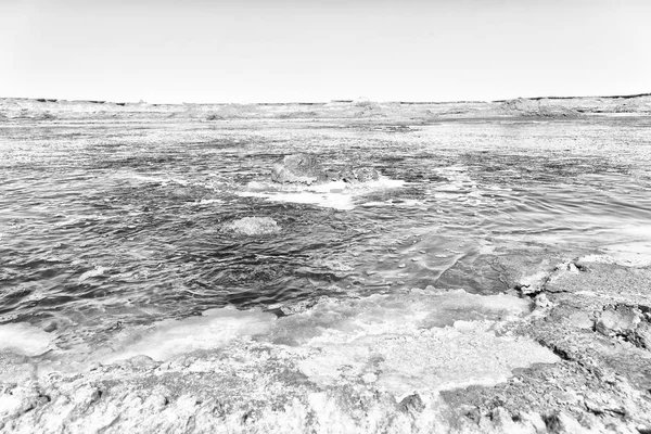 Черном Озере Кипящим Маслом Зеленью — стоковое фото