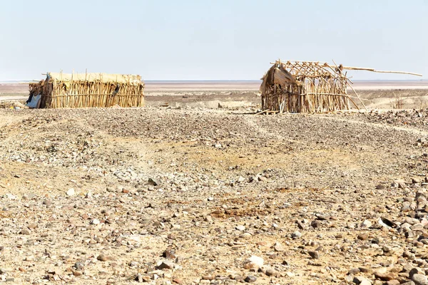 Ethiopia Africa Casa Pobre Gente Desierto Piedra — Foto de Stock