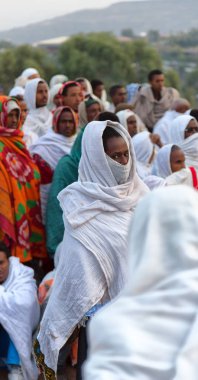 insanlar kutlama Lalibela Etiyopya kalabalıkta