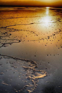 tuz göl günbatımı refleks 